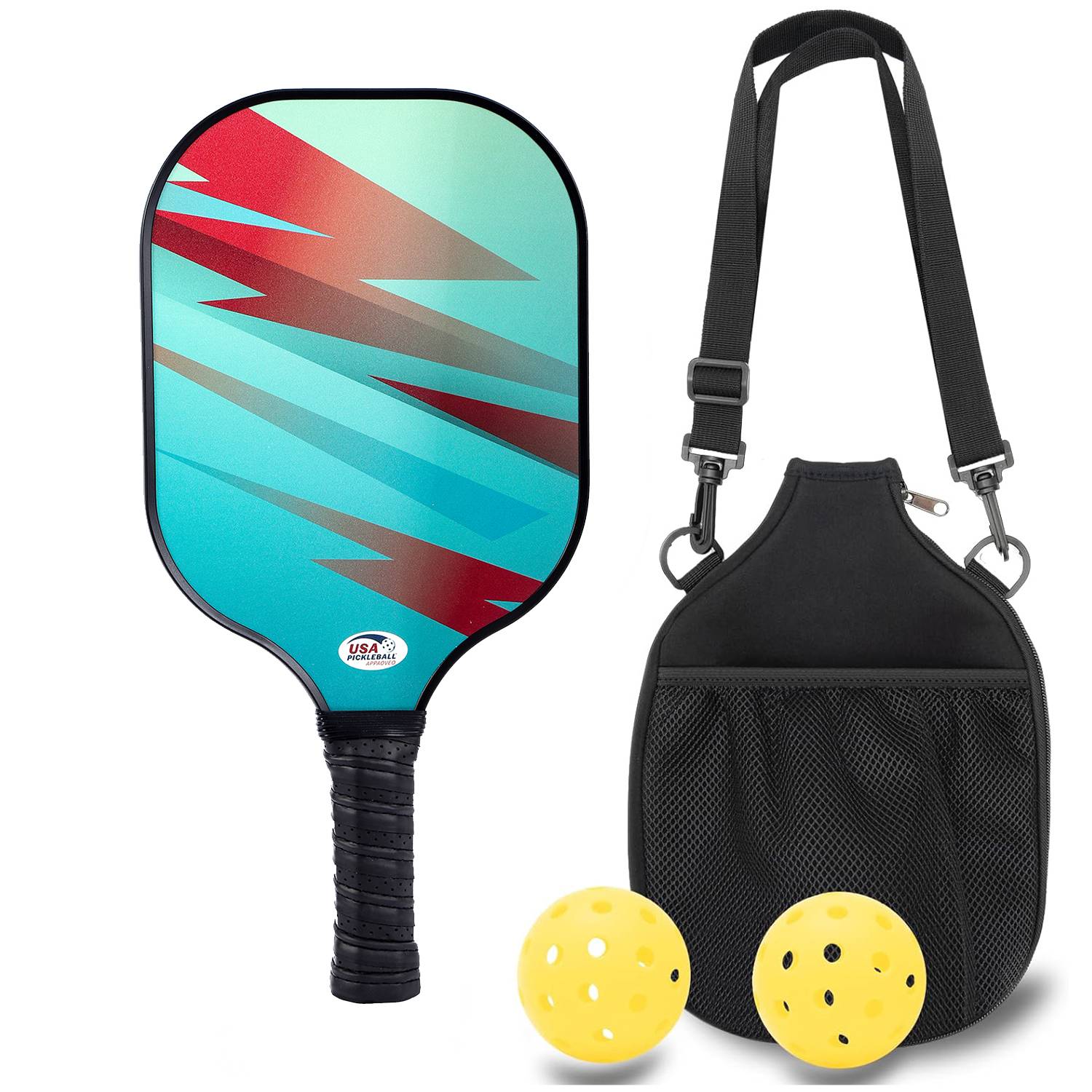 Carbon fiber [Striped green] Single+single -shot backpack+2 40 -hole outdoor balls